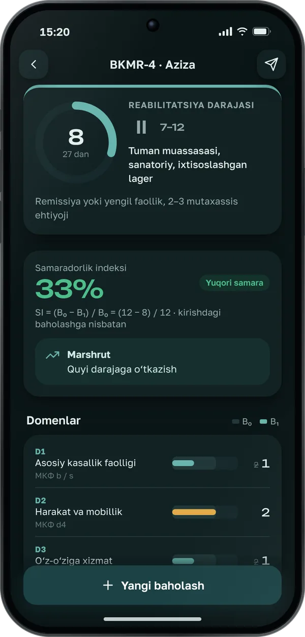 BKMR-4 baholash va DMED’ga yuborish
