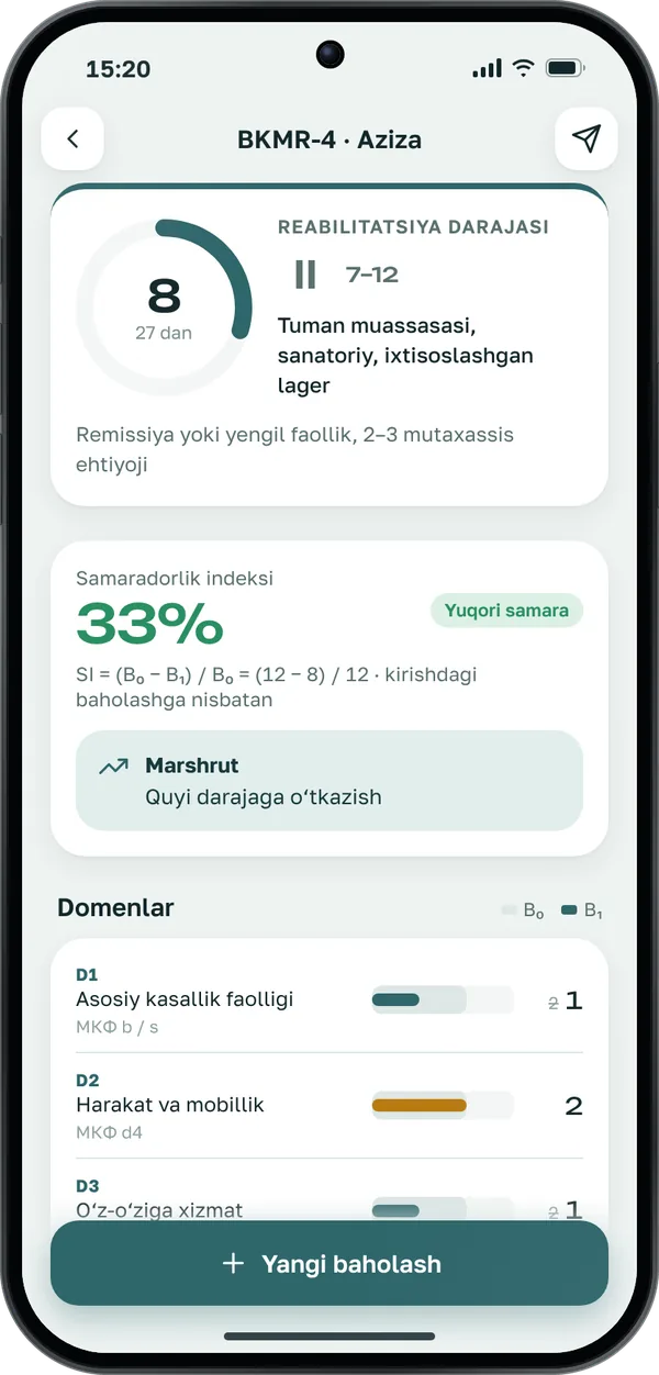 BKMR-4 baholash va DMED’ga yuborish